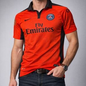 Nike Red and Black Paris Saint-Germain Men's Soccer Jersey